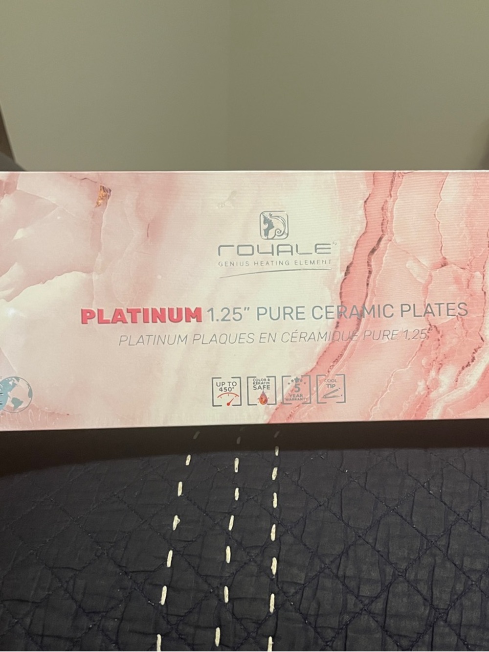 Royale Platinum 1.25" Pure Ceramic Plates - Pink Marble